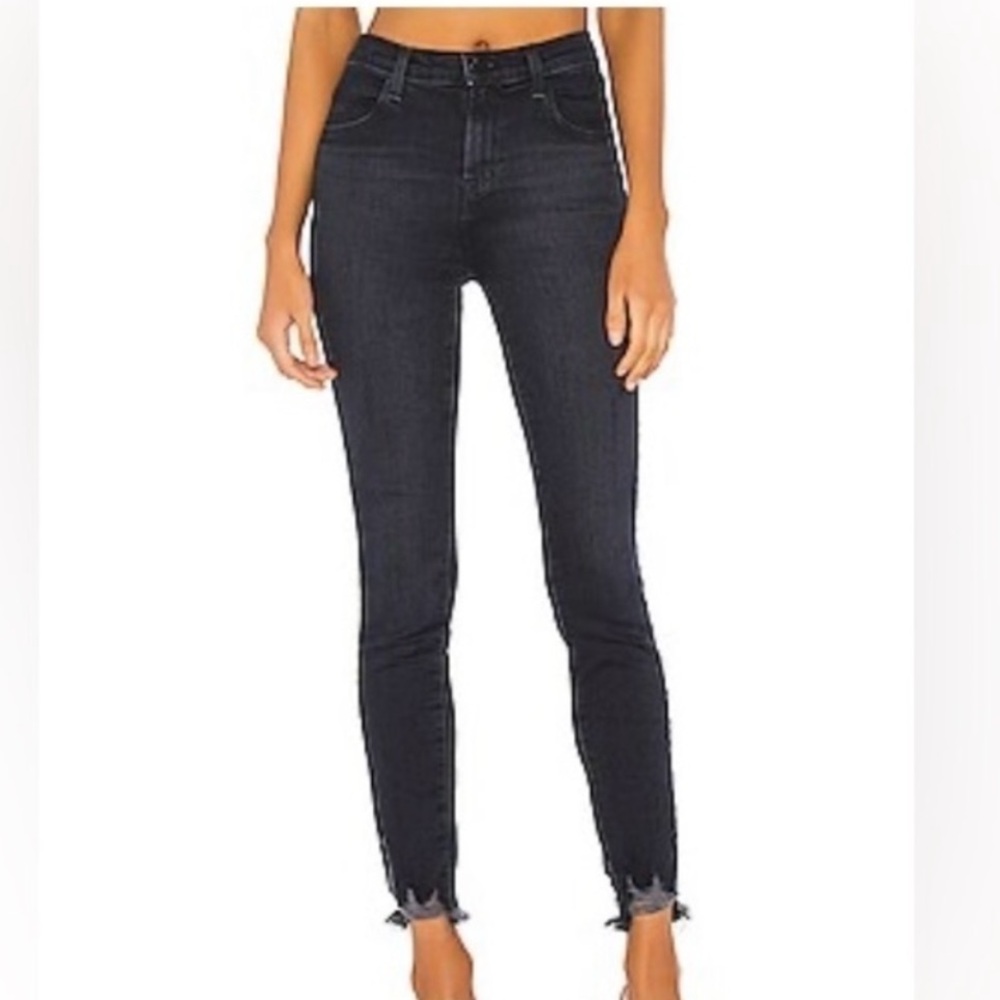 JBrand Alanna High Rise Crop Skinny in Abstract Destruct size 27